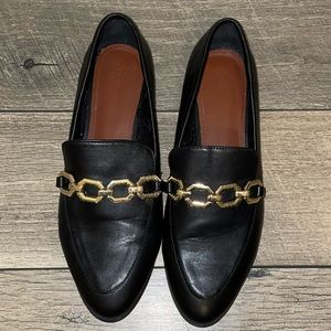 H&M Womens Black and Gold Loafers